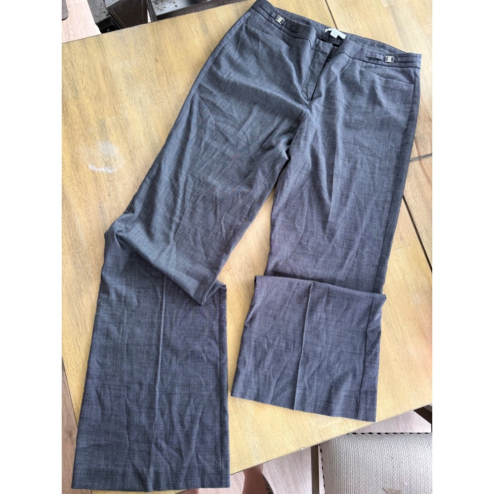 New York & Company Stretch Gray Wide Leg Dress Pants Tall Size 8